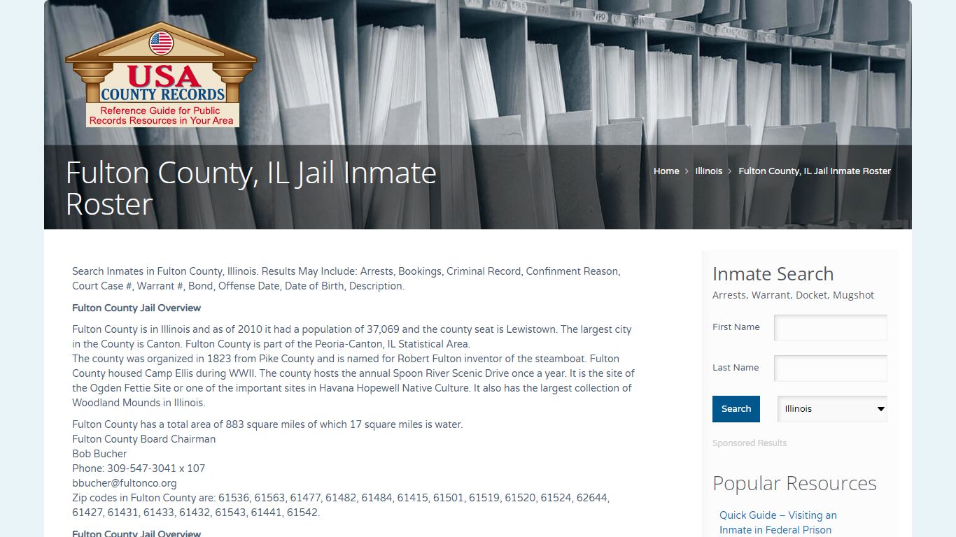 Fulton County, IL Jail Inmate Roster | Name Search